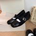 Grape Mom Same Style Round Toe Shallow Mouth Silver Flat Hidden Wedge Soft Sole Mary Jane Single Shoes Women Genuine_vogvips.com