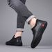 Autumn Winter Men's Single Cotton Same Style British Fashion Black Casual Shoes Lace-up Leather Soft Sole Loafers Men_vogvips.com