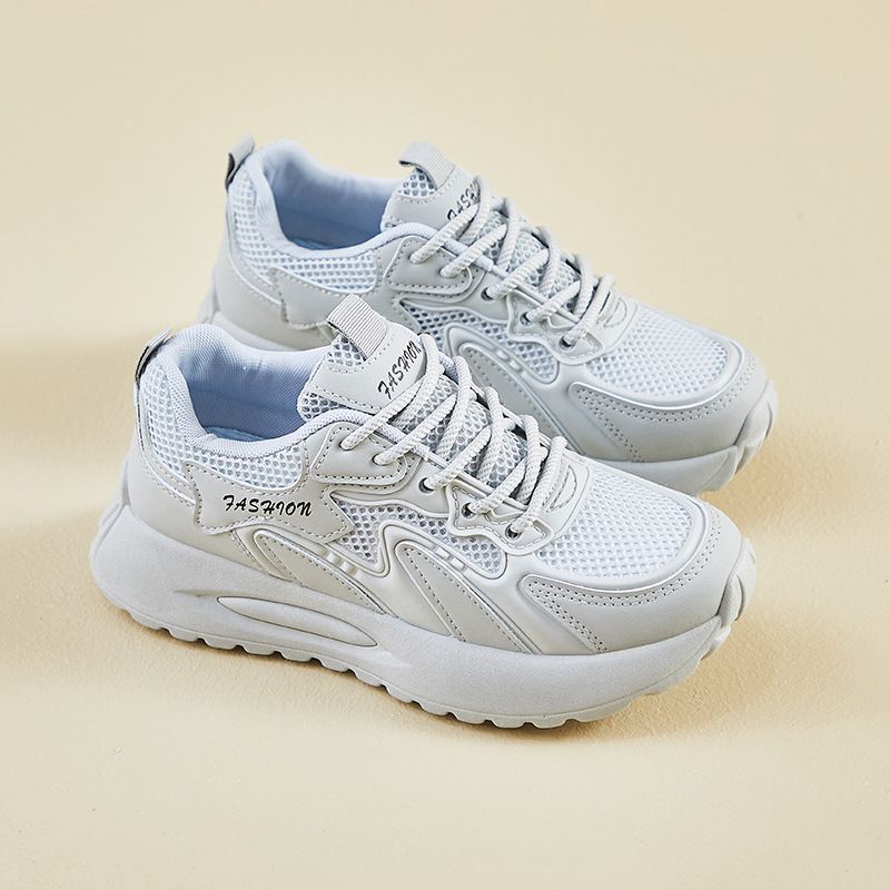 Dad Shoes Female Student Sports Leisure Mesh Breathable Heightening Shoes Street Shoes_vogvips.com