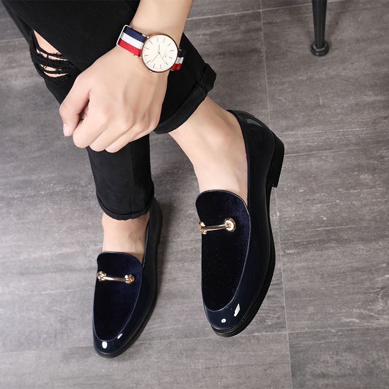 Men's Pointed Toe Stylist Leather Trendy Hidden Heel Business Loafers Slip-On Lazy Shoes_vogvips.com