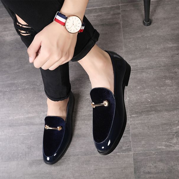 Men's Pointed Toe Stylist Leather Trendy Hidden Heel Business Loafers Slip-On Lazy Shoes_vogvips.com