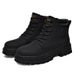 Big Yellow Boots Men's Medium Tube Tooling Boots Couple Locomotive Thick-soled Splicing Martin Boots_vogvips.com