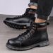 Martin Boots Men's High-top Wind First-layer Tooling Boots Inner Height-increasing Tide Boots Black Leather Boots Men's Shoes_vogvips.com