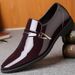 Spring New Men's Shiny Leather Business Casual Slip-On Loafers Hairstylist Trendy Shoes_vogvips.com