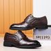 Men's leather sandals Business casual men's hollow trend pointed shoes_vogvips.com