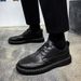 2025 Autumn And Winter New Big Head Leather Casual Thick Bottom Workwear Martin Boots Low Top Block Men's Shoes Ea6e_vogvips.com