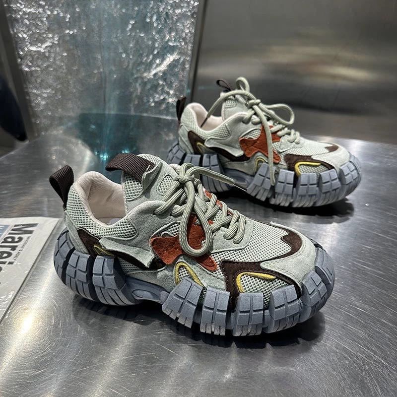 Platform Thick Sole Heightened Dad Shoes Summer Breathable Sports Casual Shoes_vogvips.com