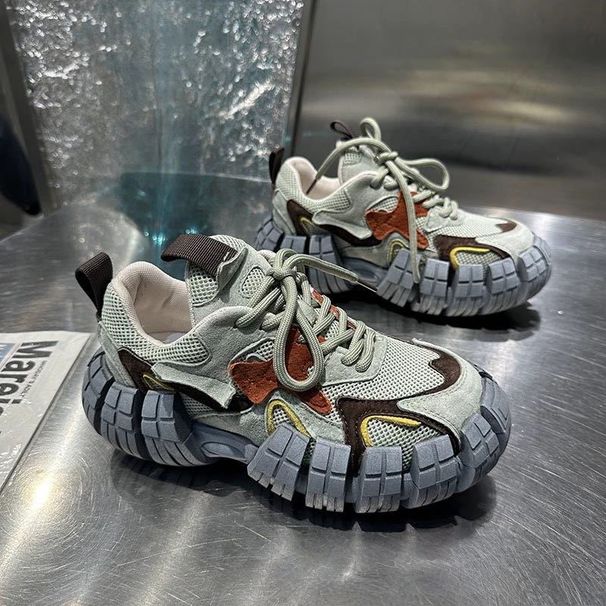 Platform Thick Sole Heightened Dad Shoes Summer Breathable Sports Casual Shoes_vogvips.com