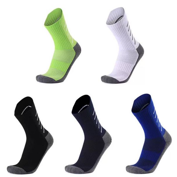 Sport Socks Professional Long Tube Training Non Slip Socks Men's Mid Tube Adult Towel Bottom Sports Socks Game Thickened Dotted Football Socks_vogvips.com