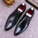 Men's cowhide leather formal single shoe business leather shoes pointed laser large size wedding shoes_vogvips.com