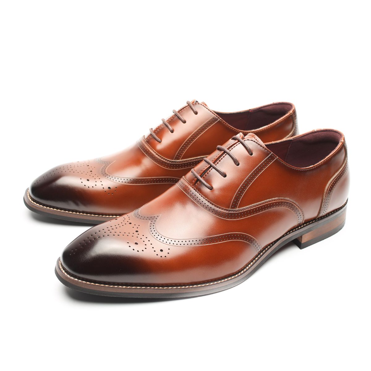 plus Size Men's Business Leather Shoes Formal Casual Brogue Cowhide Carving_vogvips.com