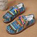 Ethnic Style Women's Casual Slip-On Canvas Shoes - Colorful Lace-Up Low-Top Sneakers With Artistic Doodle Design, Breathable & Comfortable_vogvips.com