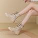 Canvas Martin For Women 2025 New Summer Outdoor Genuine Leather Breathable Hiking Shoes Desert Thick Sole Short Boots_vogvips.com