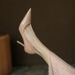 2022 New Women's Spring Summer Design Sense Niche Temperament Thin Heel 8cm Sexy Black Nude Pointed Toe High Heels_vogvips.com