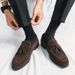 Suitable For All Seasons Suede Leather Slip-On Loafers Men's Business Casual Nightclub Hairstylist Trendy Shoes_vogvips.com