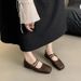 Square Head Small Leather Shoes Women's Design Sense Niche Flat Mary Jane Shoes Tide_vogvips.com