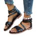Cross-Border Flat Thick And Thin Cross-Strap For Women 2024 New Foreign Trade Large Size Casual Simple Beach Roman_vogvips.com