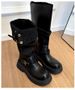 British Style Thick-Soled Height-Increasing Slimming Over-the-Knee Long Autumn Winter New Two-Way Wear Turn-Down Collar_vogvips.com