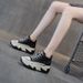 Black And White Inner Height Increase Thick-soled Dad Shoes Women's Versatile Little White Shoes Casual Women's Shoes_vogvips.com