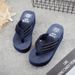 New Coarse Strap Thick Sole Anti Slip Flip Flops Versatile 6.5cm High Heel Clip On Beach Women's Shoes_vogvips.com
