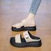 Retro Platform Flip-flops For Women, 26 Summer New Style, Casual Single-strap Sandals_vogvips.com