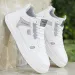 Men's Running Shoes White Grey Blue Color Block Low Top Sneakers Daily Outfit_vogvips.com
