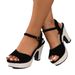 One Line Strap Strap Strap High Heels Braided Straw Sandals Every Fashion Fish Mouth Thick Sole_vogvips.com