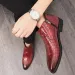 Winter Fashion Chelsea Ankle Boots Mens Pointed Alligator Pattern Casual Shoes High Tops Zapatos Hombre 251113_vogvips.com