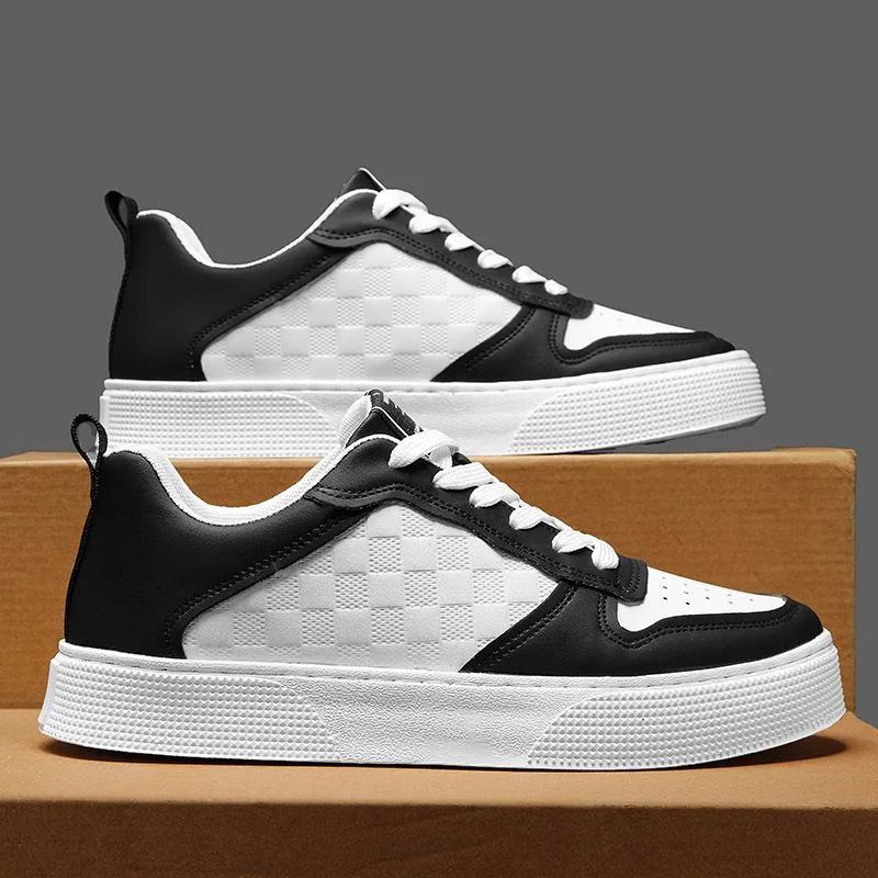 () Men's New Breathable White Men's Trendy And Versatile Thick Soled Sports Casual Shoes_vogvips.com