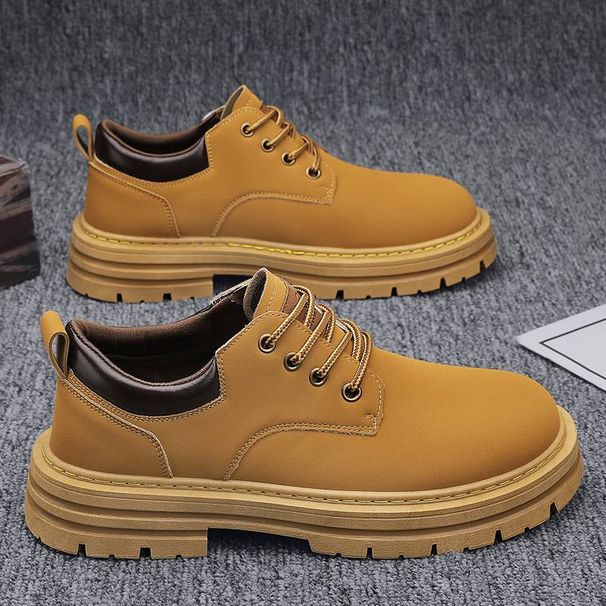 Men's shoes New men's Martin boots trend all-in-one thick soles anti-slip wear-resistant work shoes labor protection shoes men_vogvips.com