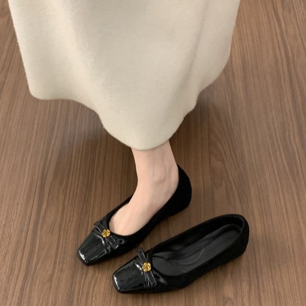 Gentle Bow Ballet Single Shoe For Women In The Spring Of 2026, New Style With Increased Height And Thick Sole For Commuting_vogvips.com