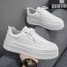 Men's Spring New Breathable White For Male Students, And Versatile Thick Soled Sports Casual Board Shoes, Trendy Shoes_vogvips.com