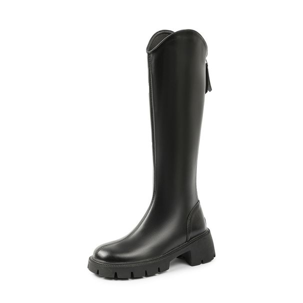 D-9 Thick Sole High Tube Riding For Women 2024 New Style Single Petite Over-the-Knee Versatile Long Boots_vogvips.com