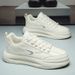 New Men's Summer 2024 New Versatile Sports Leather Casual Sneakers For Men, Height-Increasing Thick-Soled White_vogvips.com