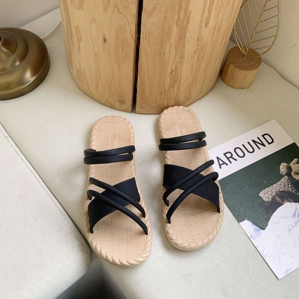 Women's Flat Sandals New Korean Style Fashion Two Wear Flip Flops For Indoor Outdoor Beach All Match Sandals For Ladies_vogvips.com