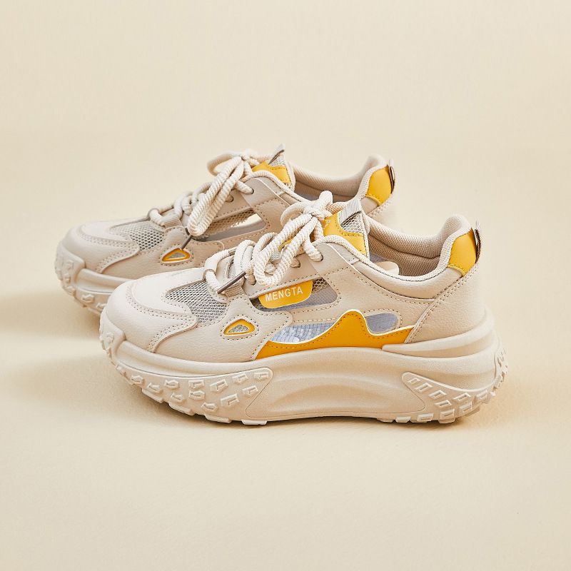 Daddy Shoes Female Student Sports Running Casual Mesh Breathable Height-increasing Shoes_vogvips.com
