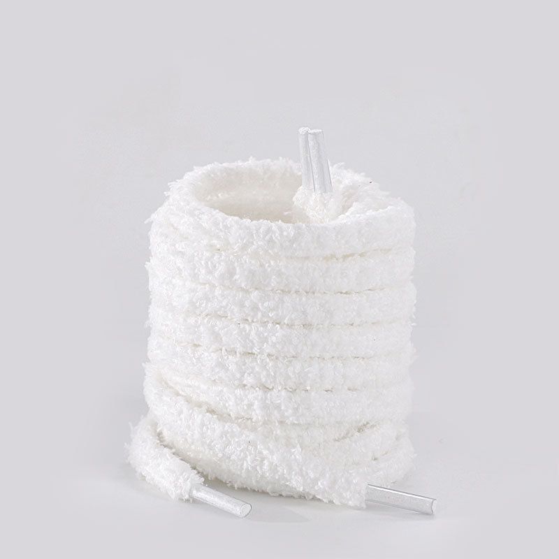 Shoe Accessories Canvas Shoes White Beige Bold Round Retro Shoelaces A Pair_vogvips.com