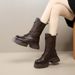【 First Layer Cowhide 】 Martin Boots Women's Shoes 2025 Year Winter New Leather Thick Soled Midsole Knight Boots_vogvips.com