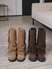 Women's Suede Fold Over Knee High Boots Slouch Boots Chunky Platform Round Toe Heel Wide Calf Long Boots Punk Fashion Riding Goth Winter Fall Boots_vogvips.com