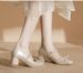 Round-toe Mary Jane Ballet Shoes, Women's Matching Skirt, High-heeled Women's French Silver Single Shoes_vogvips.com
