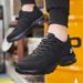 Men's Steel Toe Safety Shoes, Anti-Smashing Anti-Puncture, Fly Knit Upper, EVA Air Cushion Sole For Miners, Construction & Factory Workers_vogvips.com