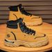Snow Boots Men's Winter Snow Boots Fleece Lined Waterproof Work Boots With Anti-Slip Sole Casual Hiking Shoes For Cold Weather_vogvips.com