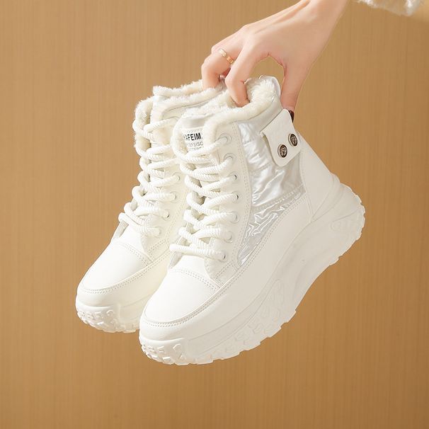 Women's Shoes Plush High Top Windproof Boots Women Winter New Student Ins Version Warm Casual Thick Soled Cotton Shoes P6011_vogvips.com