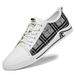 Men's Board Shoes Leather Patchwork Breathable Platform White Shoes British Plaid Casual Shoes Round Head_vogvips.com