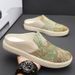 Canvas Spring Trend Versatile, One Foot Breathable Casual Cloth For Men Without Heels, Half Drag Men's Trendy Shoes_vogvips.com