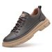Spring Board Trend Versatile Leather Men's Breathable Sports Thick Soled Casual Shoes_vogvips.com