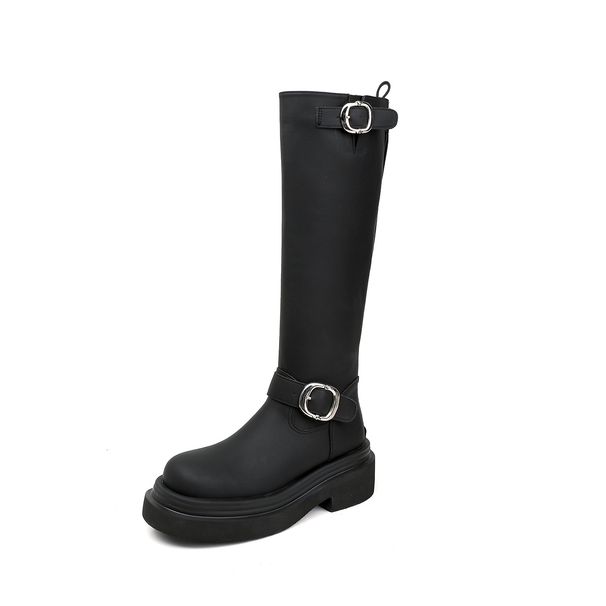 923-1 Over-the-Knee For Women 2025 Autumn Winter New Black Wide Slimming Thick Sole Heightening Long Boots_vogvips.com