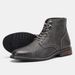 Men's Big & Tall Retro Leather Work Boots - Waterproof Slip-Resistant Comfortable Ankle Boots For Casual & Outdoor Wear_vogvips.com
