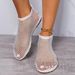 2023 New Round Toe Sandals Hollow Out Internet Celebrity Rhinestone Short Boots Summer Sexy Cross-border Plus Size Flat_vogvips.com
