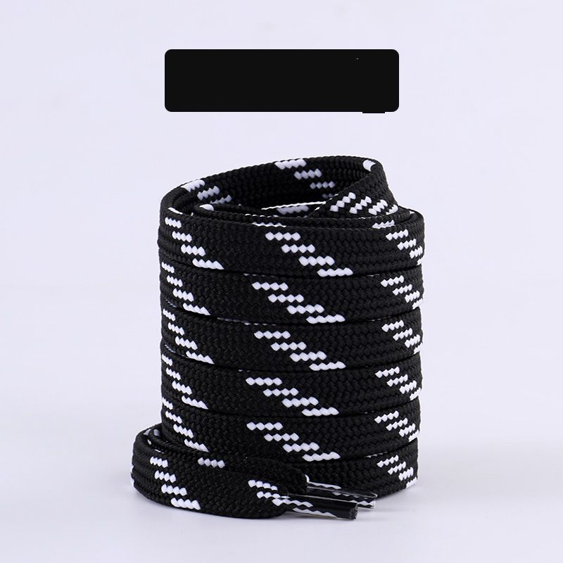 Shoe Accessories Shoelace Stripes Black and White Apricot Color Oblique Dot Flat Retro Casual Shoes Old Shoelaces Rope One Pair_vogvips.com